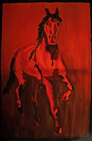 Print of Expressionism Horse Paintings by Jo and Jan Moore Romancing The Stone