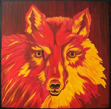 Original Expressionism Animal Paintings by Jo and Jan Moore Romancing The Stone