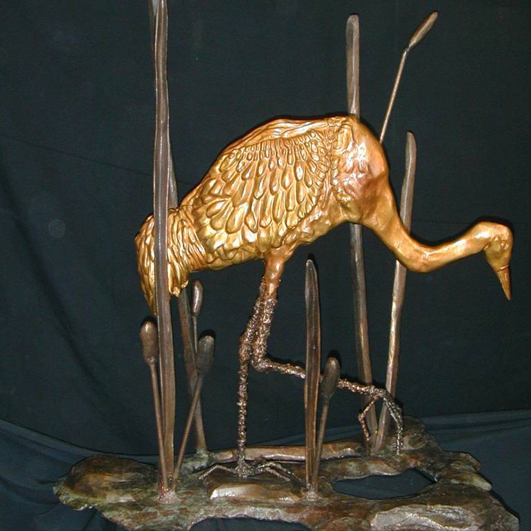 Original Expressionism Animal Sculpture by Jo and Jan Moore Romancing The Stone