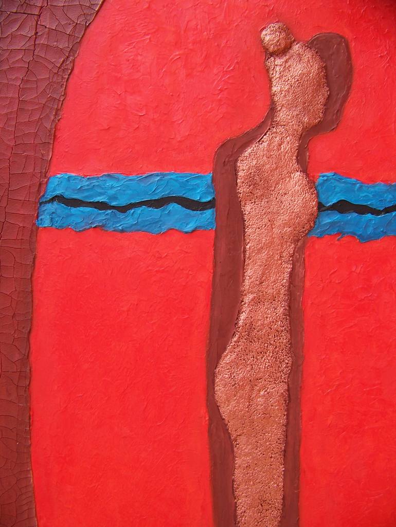 Original Minimalism Family Painting by Jo And Jan Moore Romancing The Stone
