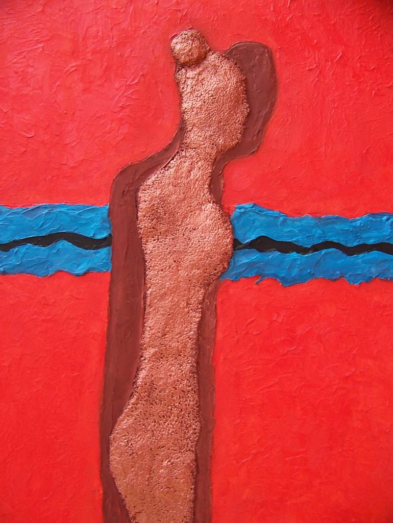 Original Minimalism Family Painting by Jo And Jan Moore Romancing The Stone