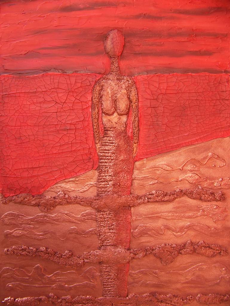 Original Abstract Women Painting by Jo And Jan Moore Romancing The Stone