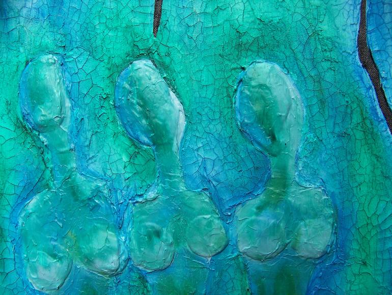 Original Abstract Women Painting by Jo And Jan Moore Romancing The Stone