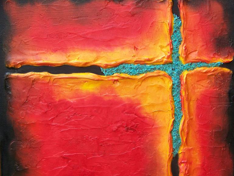 Original Fine Art Abstract Painting by Jo and Jan Moore Romancing The Stone
