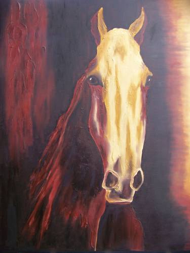 Original Expressionism Horse Paintings by Jo and Jan Moore Romancing The Stone