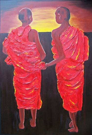 Original Expressionism World Culture Paintings by Jo and Jan Moore Romancing The Stone