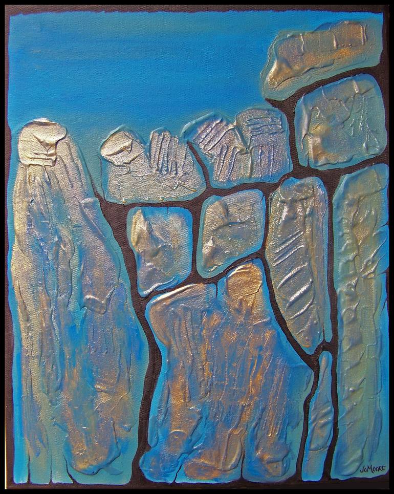Original Expressionism Abstract Painting by Jo and Jan Moore Romancing The Stone