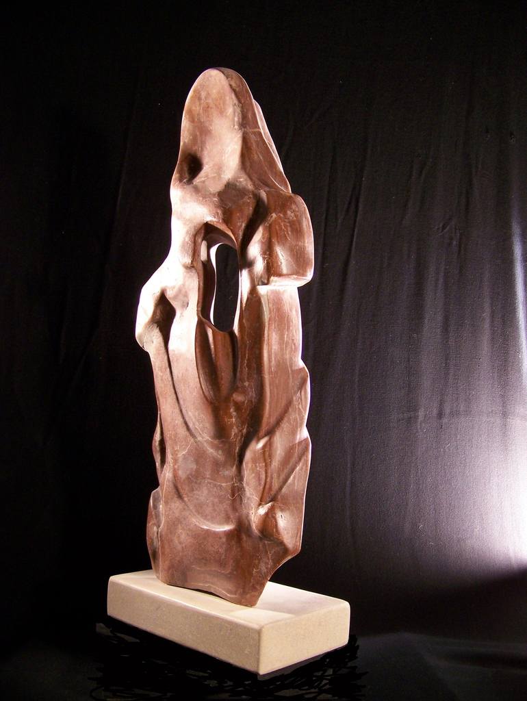Listening Woman---Alabaster Stone Sculpture - Print