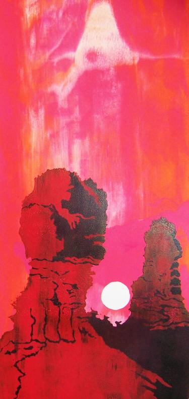 Original Expressionism Landscape Printmaking by Jo and Jan Moore Romancing The Stone