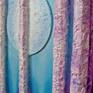 Moonglow I is a 3 dimensional oil on canvas utilizing heavy impasto texture in a cool palette of blues and lavenders.