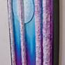 Moonglow I is a 3 dimensional oil on canvas utilizing heavy impasto texture in a cool palette of blues and lavenders.