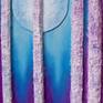 Moonglow I is a 3 dimensional oil on canvas utilizing heavy impasto texture in a cool palette of blues and lavenders.