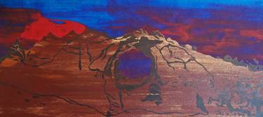 Print of Abstract Expressionism Landscape Printmaking by Jo and Jan Moore Romancing The Stone