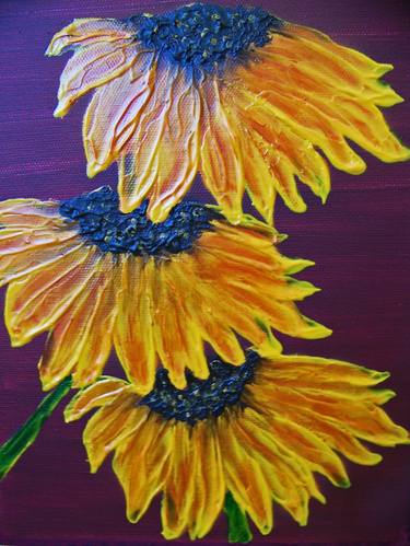 Print of Expressionism Floral Paintings by Jo and Jan Moore Romancing The Stone