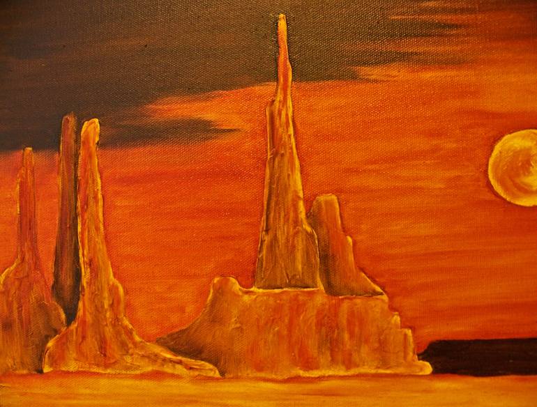 Original Expressionism Landscape Painting by Jo And Jan Moore Romancing The Stone