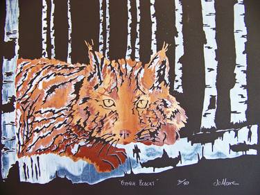 Print of Expressionism Animal Printmaking by Jo and Jan Moore Romancing The Stone