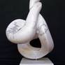 Mobius XIV Italiano Carrara Marble, Contemporary Stone Sculpture, mounted on turning pin 32x19x24