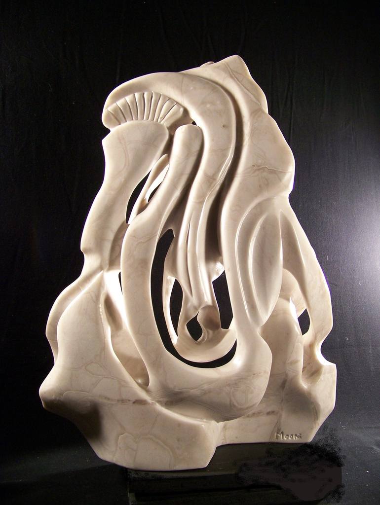 Original Abstract Expressionism Abstract Sculpture by Jo and Jan Moore Romancing The Stone