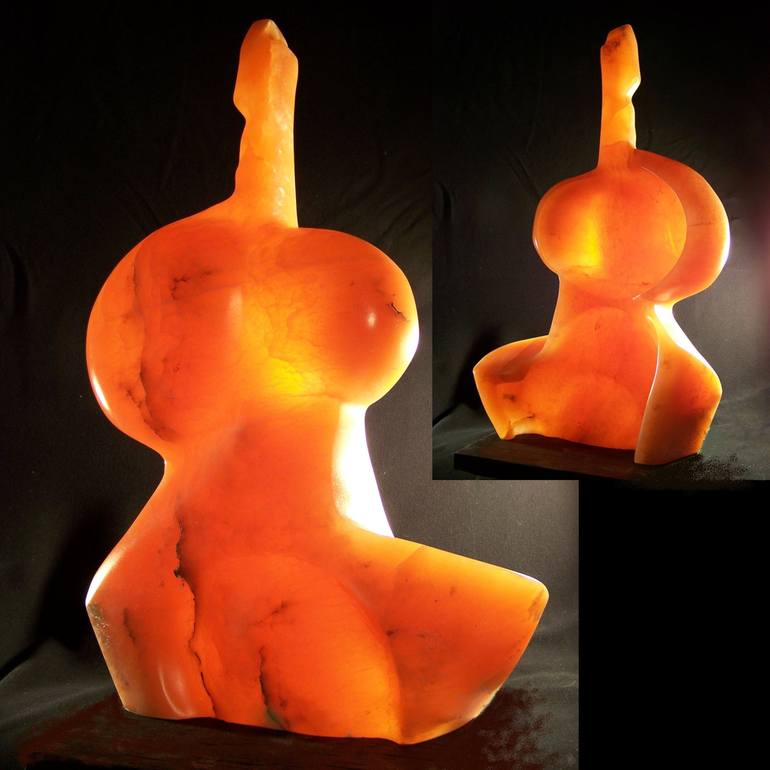 Original Abstract Nude Sculpture by Jo and Jan Moore Romancing The Stone