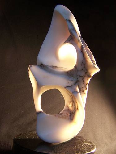 Original Abstract Sculpture by Jo and Jan Moore Romancing The Stone