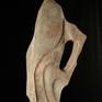 “The Ancestor”, 27”Hx9x7 NM Silver Cloud Alabaster/Black Granite Base