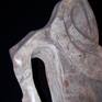 “The Ancestor”, 27”Hx9x7 NM Silver Cloud Alabaster/Black Granite Base