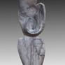“Vortex”, 18”Hx6x4 NM Spider Web Alabaster/Black Granite Base