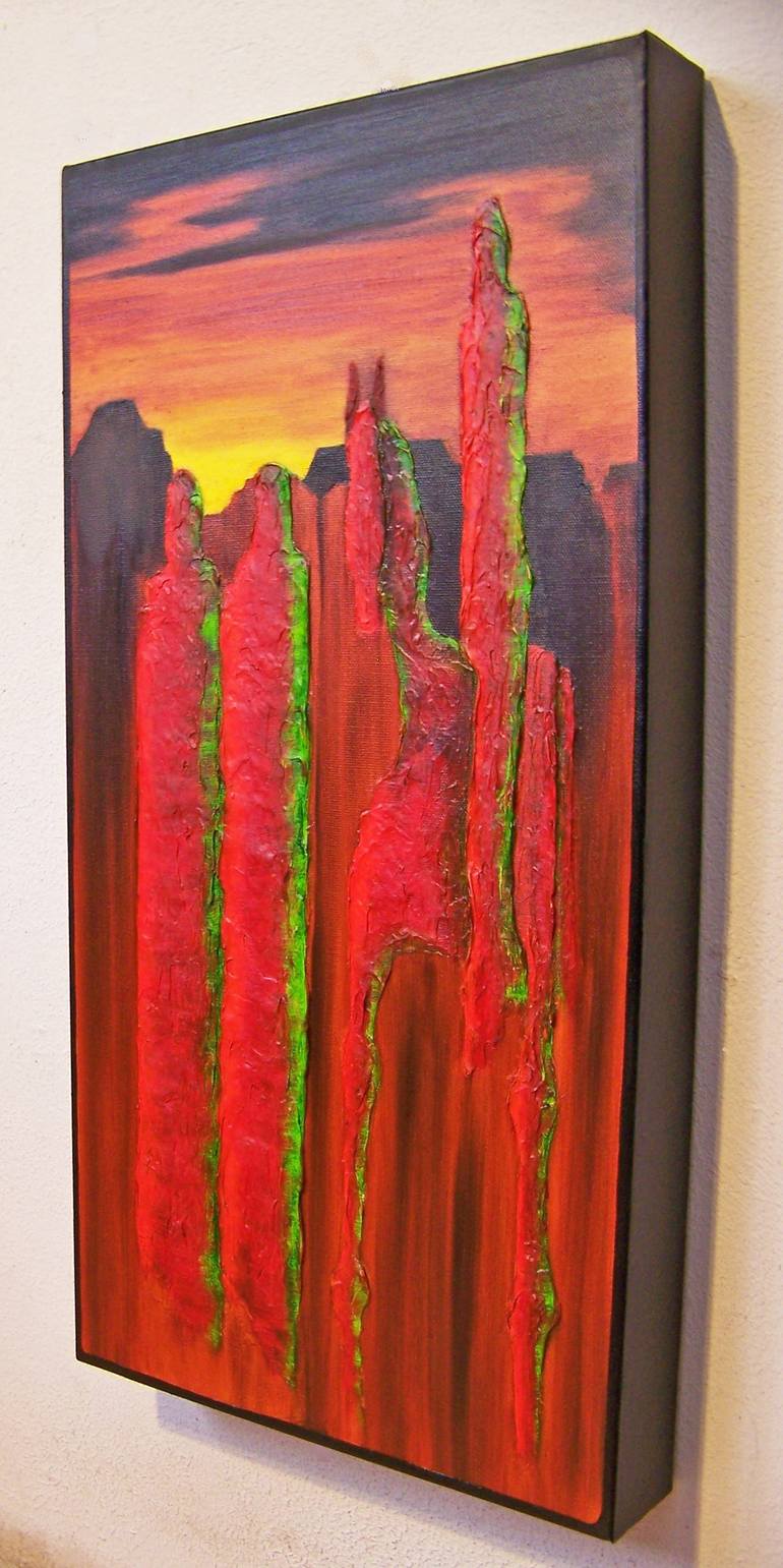 Original Abstract Landscape Painting by Jo and Jan Moore Romancing The Stone