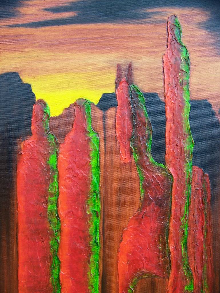 Original Abstract Landscape Painting by Jo and Jan Moore Romancing The Stone