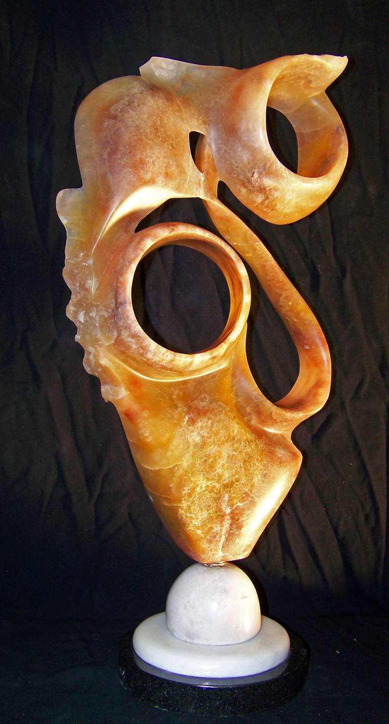 Original Abstract Expressionism Abstract Sculpture by Jo and Jan Moore Romancing The Stone