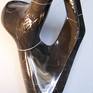 Black Marble Mobius Stone Sculpture with marble base mounted on turning pin