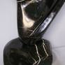 Black Marble Mobius Stone Sculpture with marble base mounted on turning pin