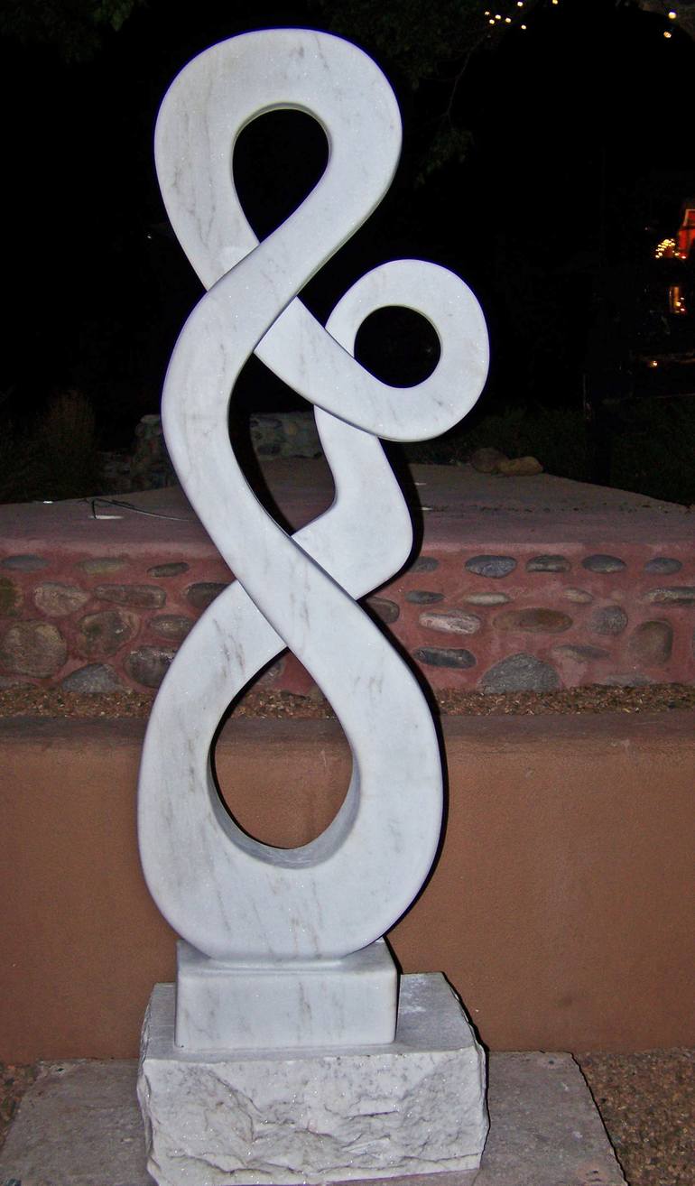 Original Abstract Expressionism Abstract Sculpture by Jo and Jan Moore Romancing The Stone