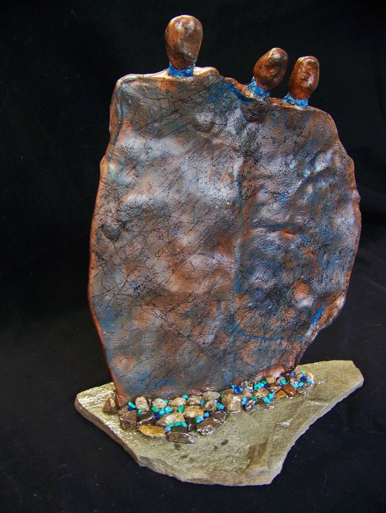 Original Abstract Expressionism Abstract Sculpture by Jo and Jan Moore Romancing The Stone