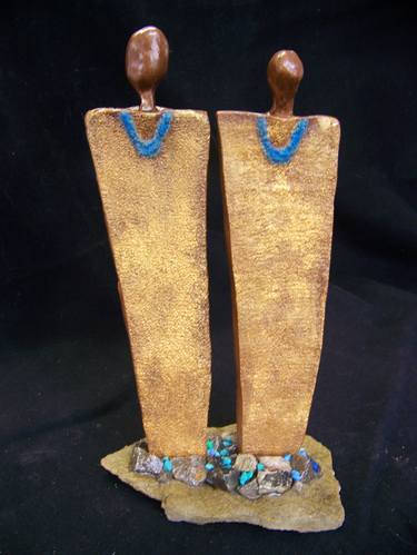 Original Abstract Sculpture by Jo and Jan Moore Romancing The Stone