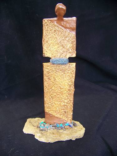 Original Abstract Expressionism Abstract Sculpture by Jo and Jan Moore Romancing The Stone