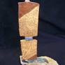 From the Shaman Series---Hand-built, slab-formed fired stoneware original. Each is 1/1. Metallic patina mounted on Sandstone base. Turquoise chip inlay.

Keywords: Shaman, Ceramic Sculpture, Turquoise Inlay, Hand-built, Minimalism, Slab-formed
