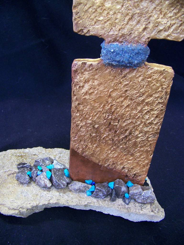 Original Abstract Expressionism Abstract Sculpture by Jo And Jan Moore Romancing The Stone