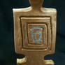 From the Shaman Series---Hand-built, slab-formed fired stoneware original. Each is 1/1. Metallic patina mounted on Sandstone base. Turquoise chip inlay.
Keywords: Shaman, Ceramic Sculpture, Turquoise Inlay, Hand-built, Minimalism, Slab-formed