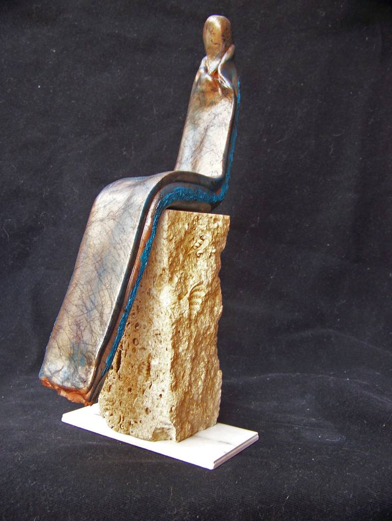 Original Abstract Expressionism Abstract Sculpture by Jo and Jan Moore Romancing The Stone