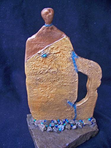 Original Abstract Sculpture by Jo and Jan Moore Romancing The Stone