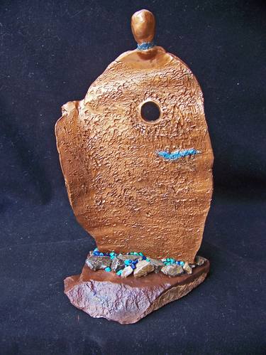 Original Abstract Expressionism Abstract Sculpture by Jo and Jan Moore Romancing The Stone