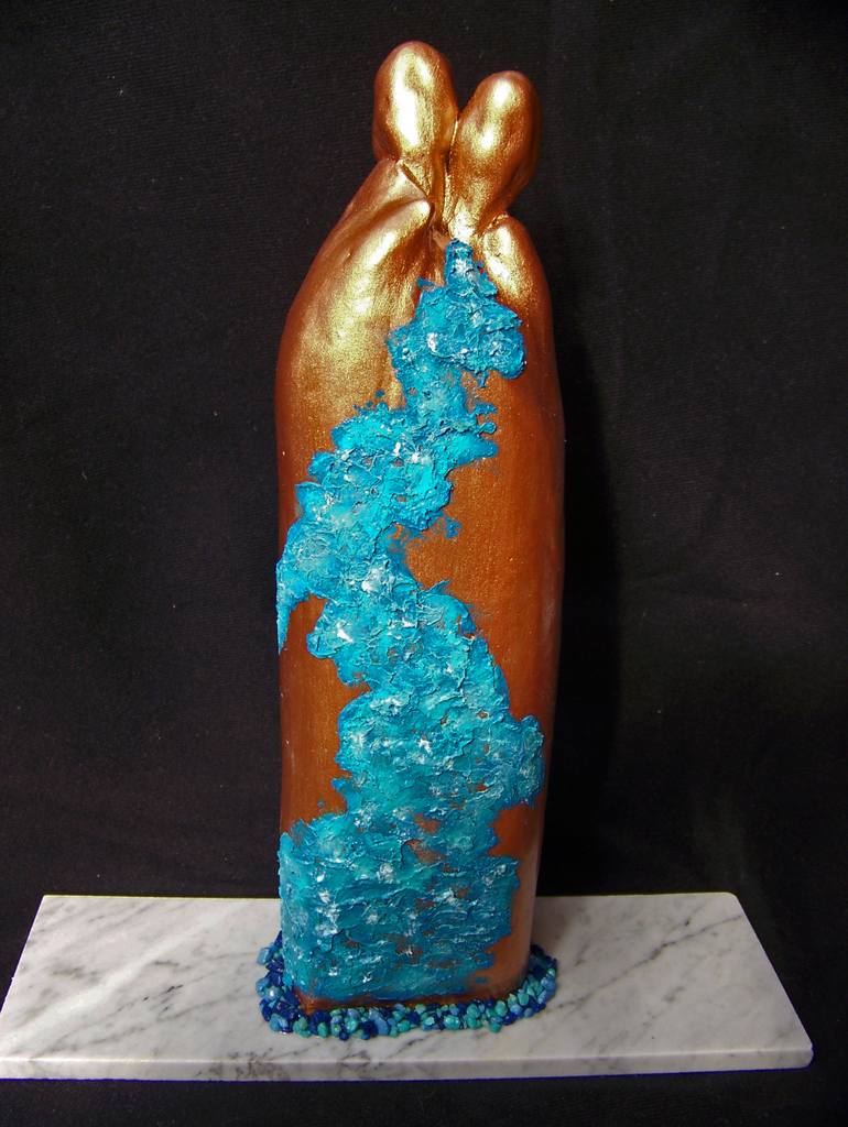 Original Abstract Sculpture by Jo and Jan Moore Romancing The Stone