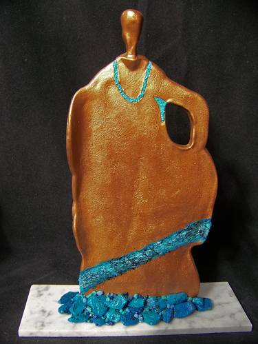 Original Abstract Sculpture by Jo and Jan Moore Romancing The Stone