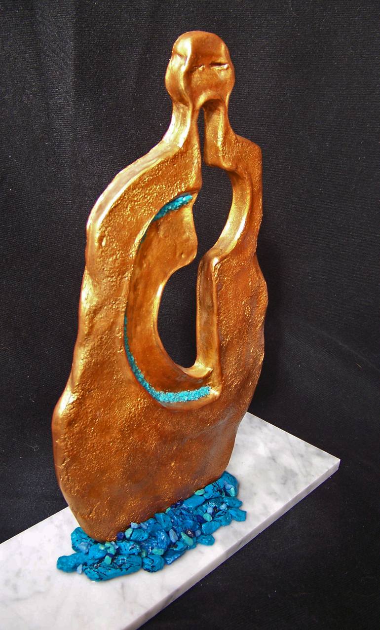 Original Abstract Expressionism Abstract Sculpture by Jo and Jan Moore Romancing The Stone