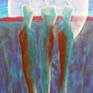 Jo Moore's compelling original artwork draws on inspiration from nature, displaying dramatically rich textural surfaces. Sought after both nationally and internationally, and collected world-wide for more than forty years, she is among those rare lifetime studio artists able to cross boundary lines, working in multi-dimensional disciplines. Figurative Landscape, Oil on canvas, abstract, sky, texture, minimalism, sealed, archival, ready to hang. 36x24x1.5 deep