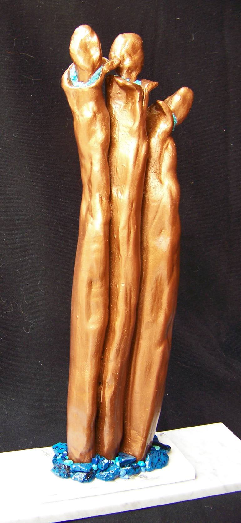 Original Figurative Abstract Sculpture by Jo and Jan Moore Romancing The Stone