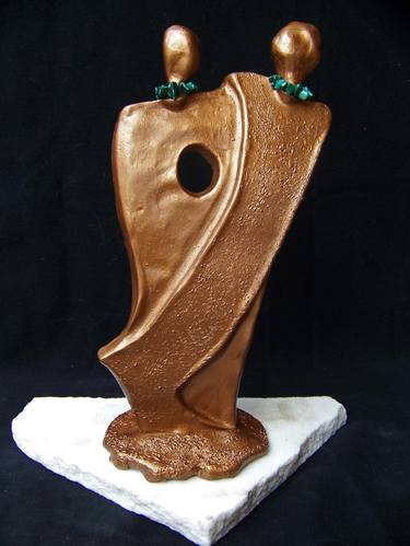 Original Abstract Sculpture by Jo and Jan Moore Romancing The Stone