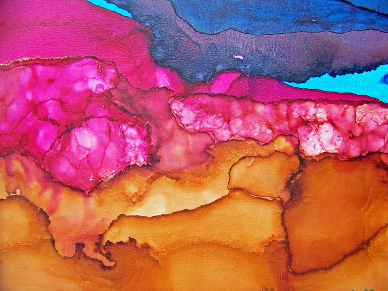 Original Abstract Landscape Painting by Jo and Jan Moore Romancing The Stone