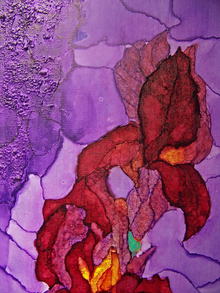 Original Abstract Botanic Painting by Jo and Jan Moore Romancing The Stone